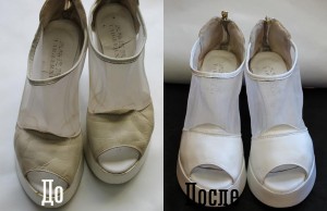 покраска кожаных босоножек